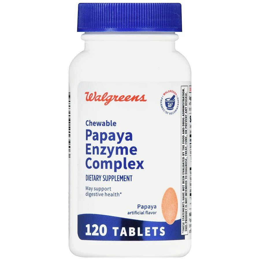 商品Walgreens|Chewable Papaya Enzyme Complex Tablets Papaya,价格¥67,第2张图片详细描述