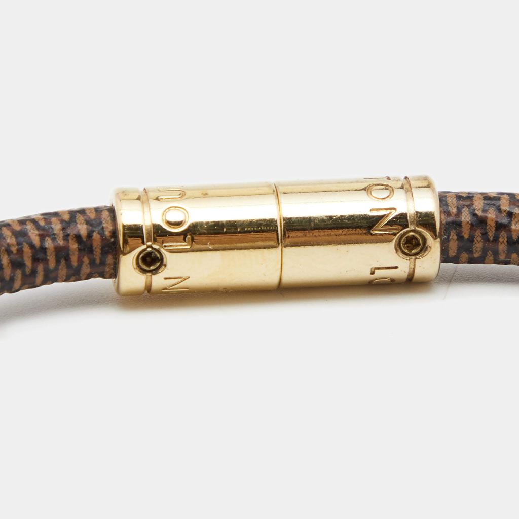 Louis Vuitton Keep It Damier Ebene Canvas Gold Tone Bracelet商品第4张图片规格展示