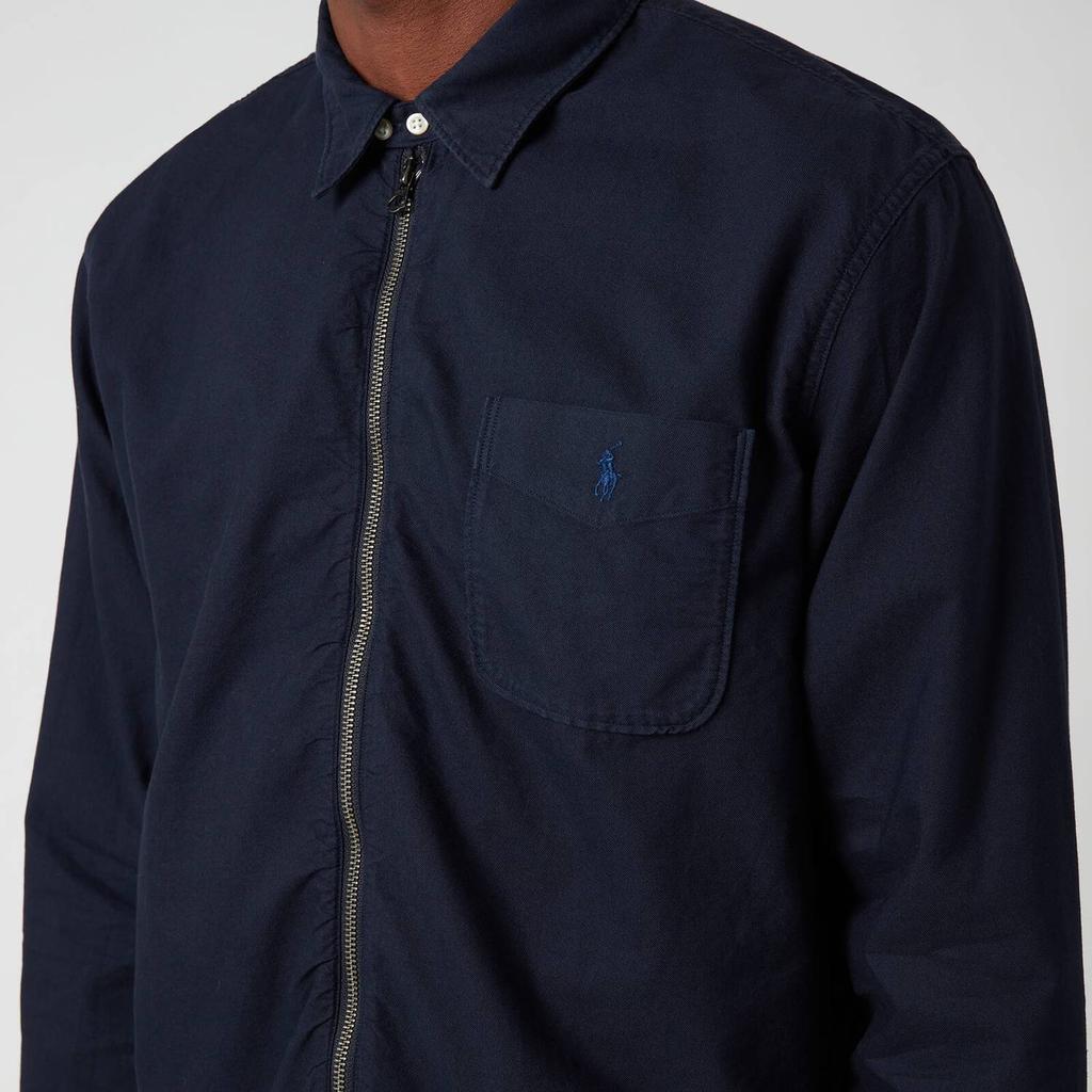 商品Ralph Lauren|Polo Ralph Lauren Men's Custom Fit Garment Dyed Zipped Shirt - RL Navy,价格¥1123,第6张图片详细描述