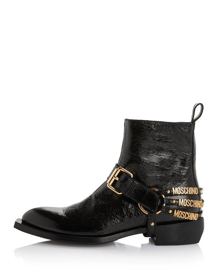 商品Moschino|Women's Logo Harness Ankle Boots,价格¥7438,第2张图片详细描述