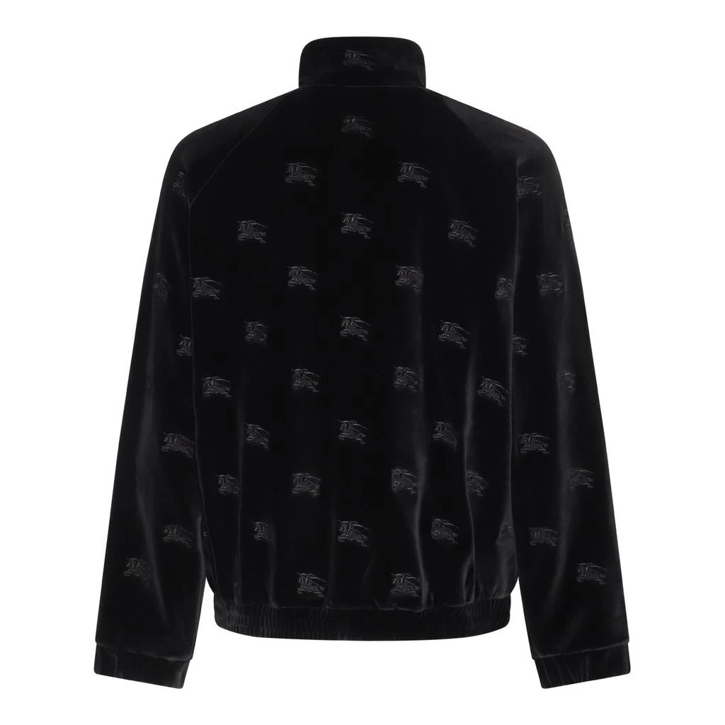 商品Burberry|Burberry EKD Velvet-Finished High-Neck Zipped Sweatshirt,价格¥6218,第2张图片详细描述