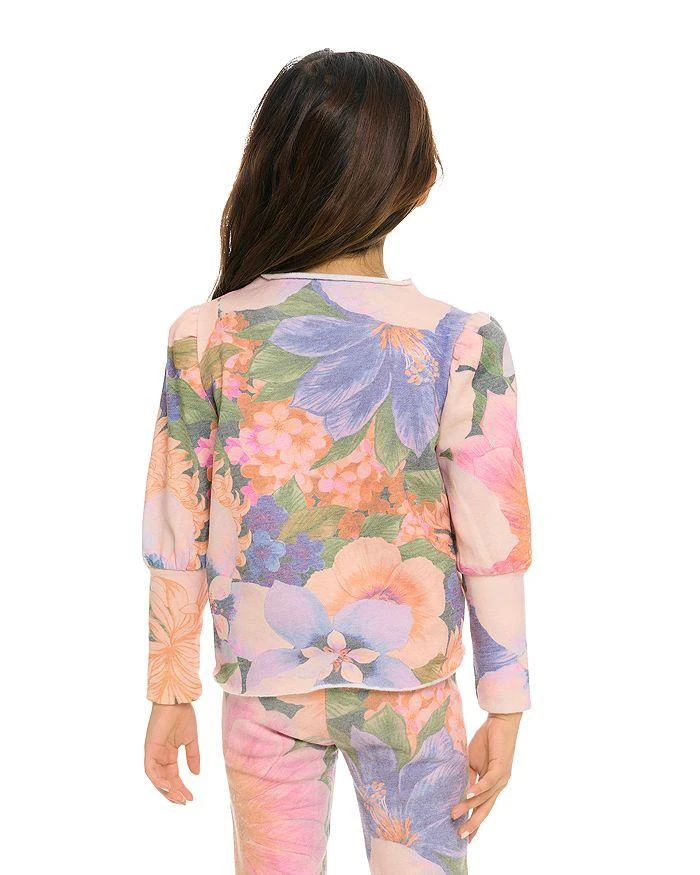 商品Chaser|Girls' Floral Puff Sleeve Sweatshirt - Big Kid,价格¥123,第2张图片详细描述