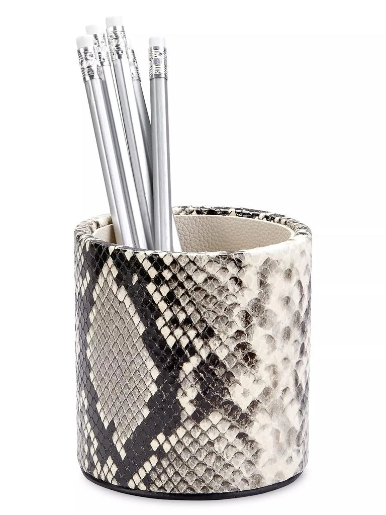商品Graphic Image|The Hayden Desk Python-Embossed Leather Round Pencil Cup,价格¥508,第2张图片详细描述