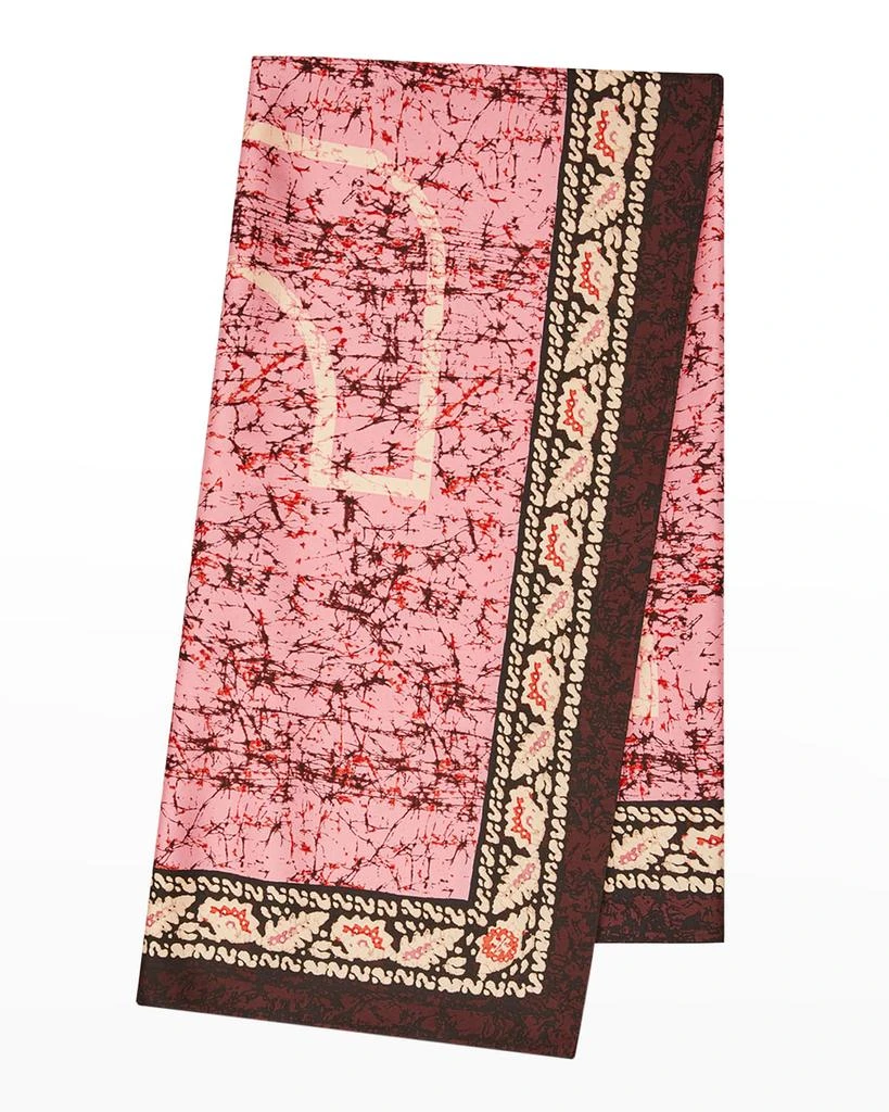 商品Tory Burch|T Monogram Batik Silk Scarf,价格¥2302,第2张图片详细描述