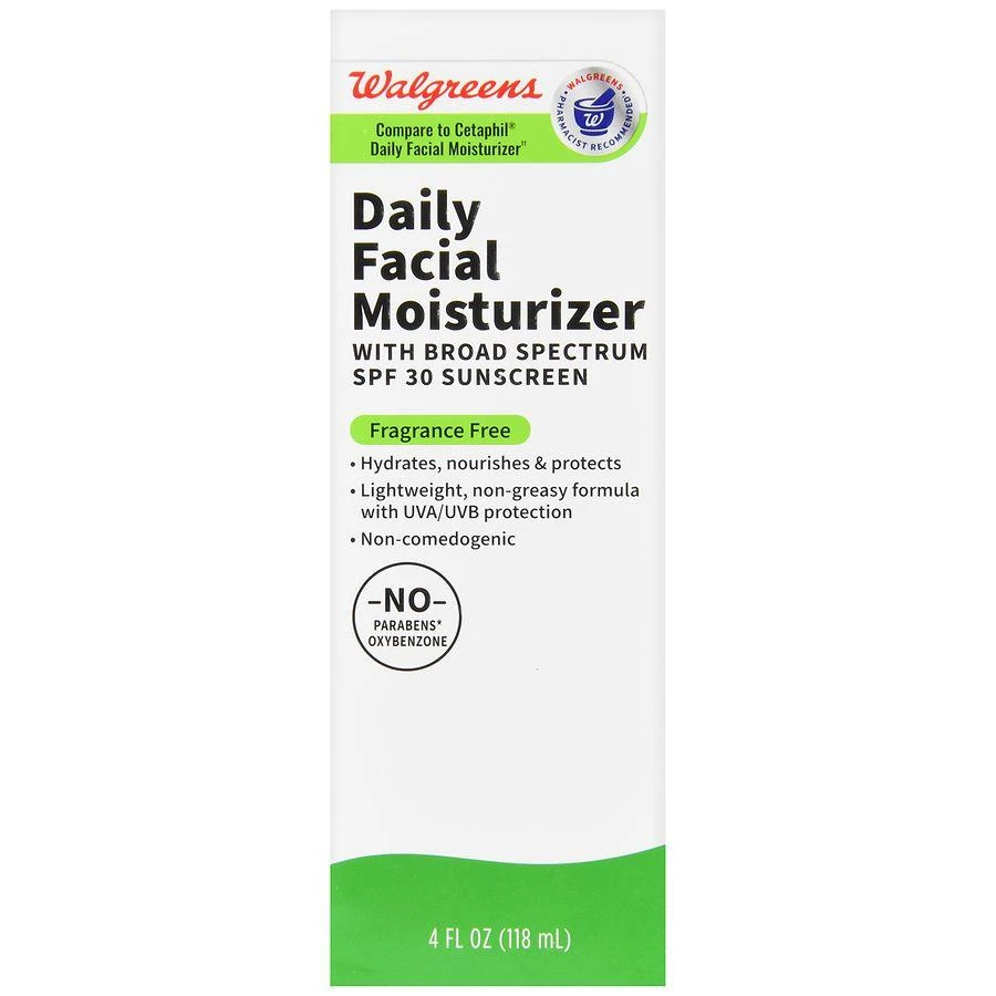 商品Walgreens|Daily Facial Moisturizer with Broad Spectrum SPF 30 Sunscreen Fragrance Free,价格¥96,第1张图片