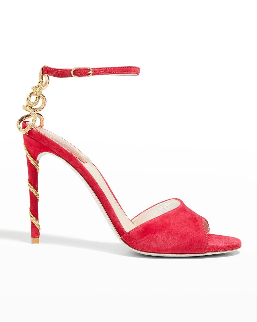 商品Rene Caovilla|Snake Ankle-Strap Stiletto Sandals,价格¥3321,第1张图片