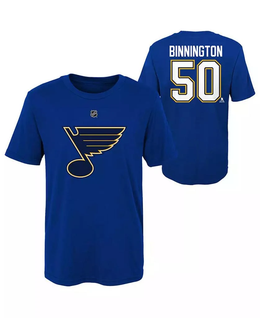 商品Outerstuff|St. Louis Blues Big Boys and Girls Player T-shirt - Jordan Binnington,价格¥187,第1张图片