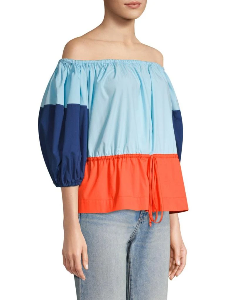 商品Staud|Juillet Colorblock Peasant Top,价格¥483,第3张图片详细描述