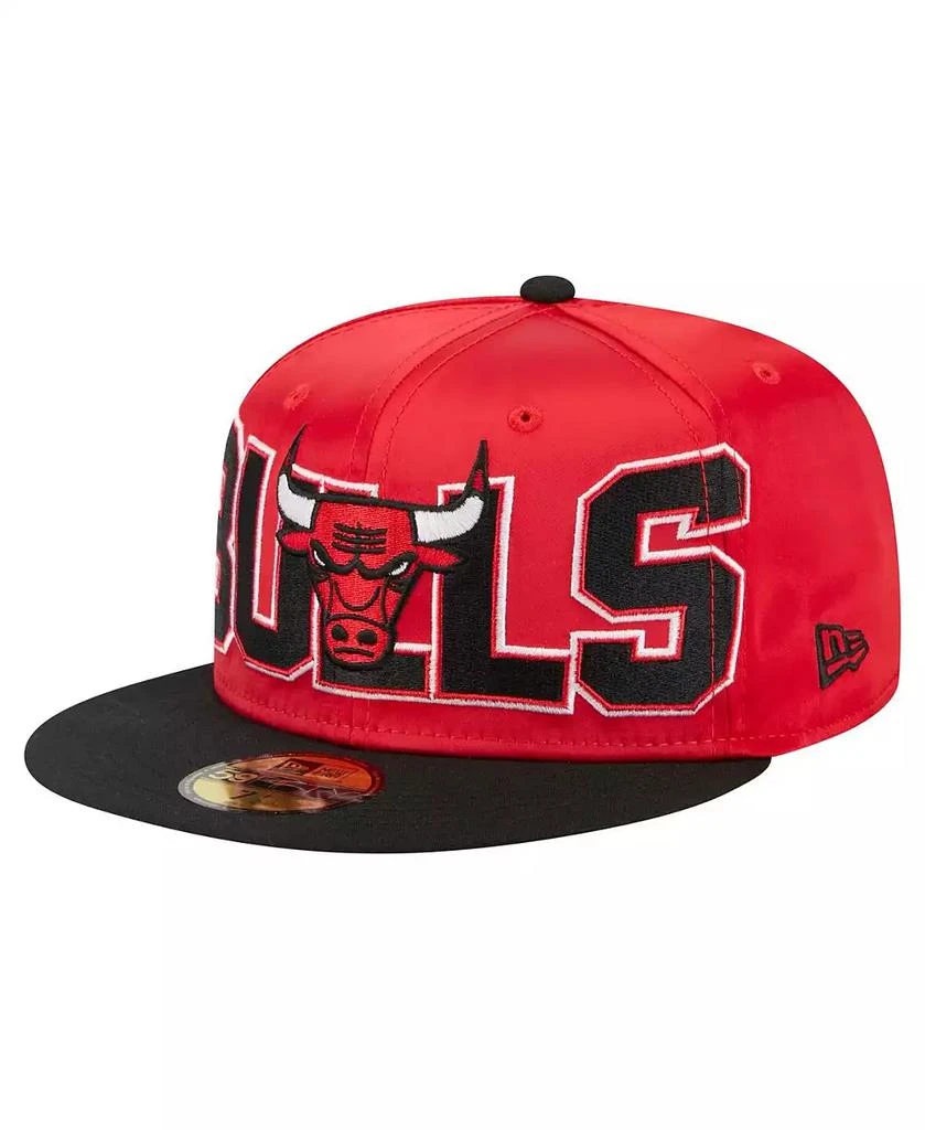 商品New Era|Men's Red/Black Chicago Bulls Satin Two-Tone 59FIFTY Fitted Hat,价格¥368,第1张图片