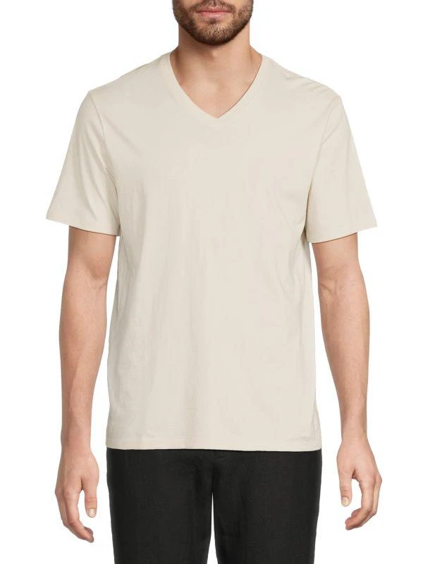 商品Vince|Pima Cotton V Neck Tshirt,价格¥240,第1张图片