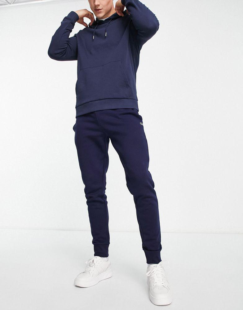 Lacoste cotton joggers in navy商品第4张图片规格展示