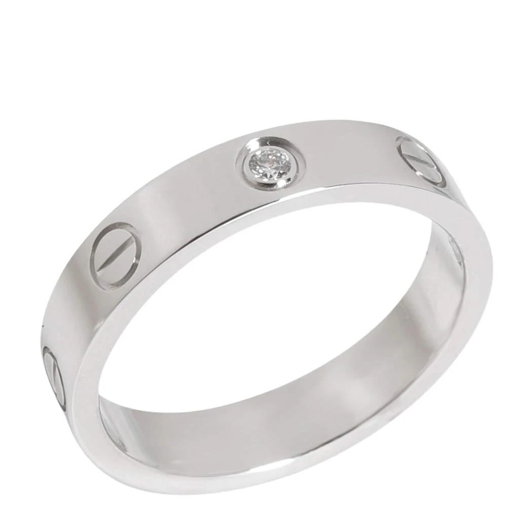 商品[二手商品] Cartier|Cartier 18k White Gold 0.02 CTW Diamond Love Wedding Band Ring Size EU 52,价格¥17000,第1张图片