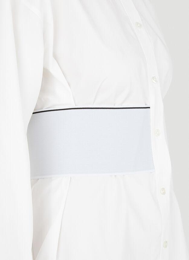Logo Jacquard Waist Shirt Dress in White商品第5张图片规格展示