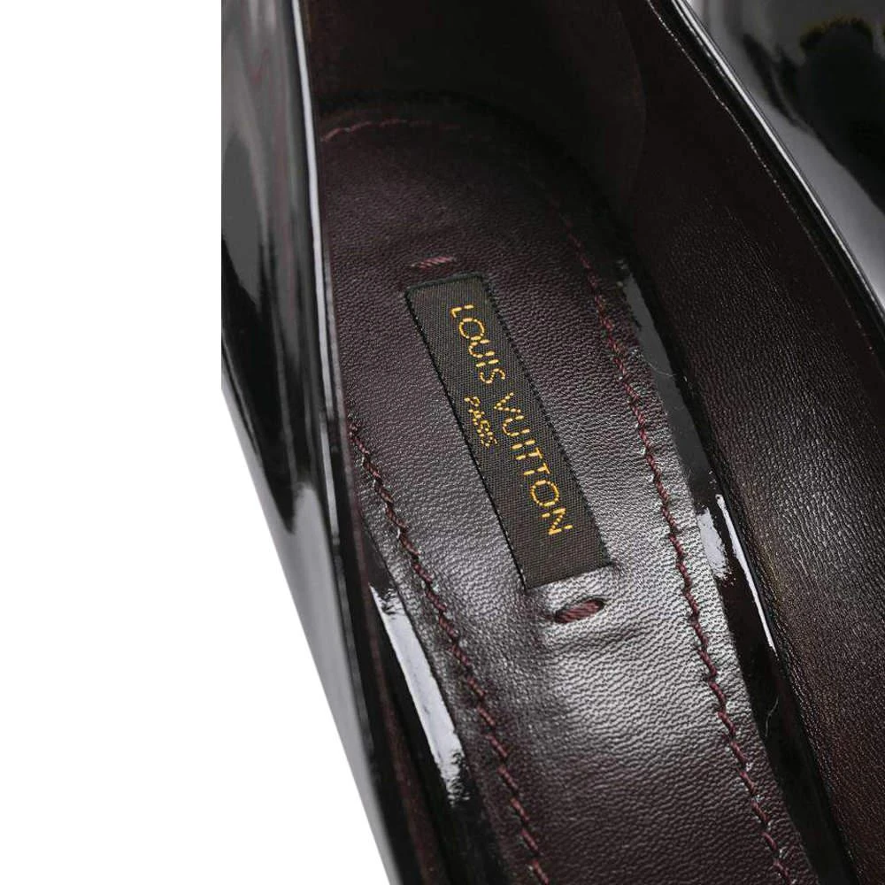 Louis Vuitton Black Patent Leather Oh Really! Peep Toe Platform Pumps Size 38 商品