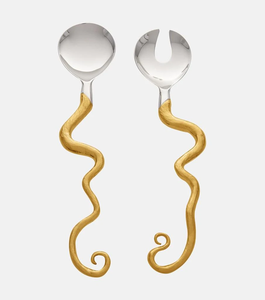 商品L'Objet|Haas Twisted Horn 24kt gold-plated serving utensils set,价格¥2736,第1张图片