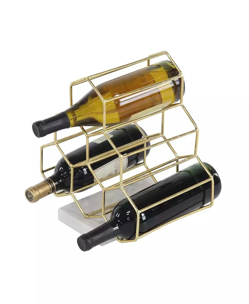 商品Rosemary Lane|Gold Metal Modern Wine Holder Rack, 13 x 9 x 12,价格¥549,第2张图片详细描述