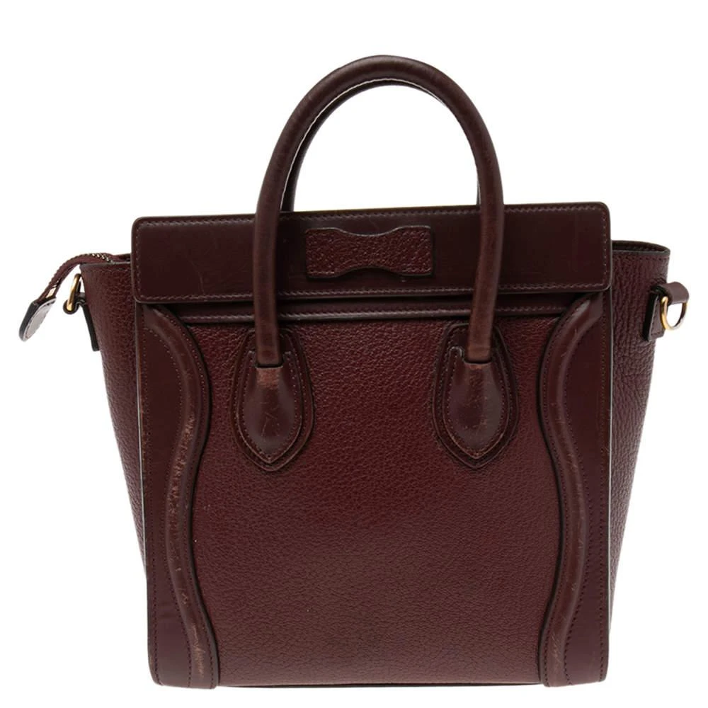 商品[二手商品] Celine|Celine Burgundy Leather Nano Luggage Tote,价格¥6252,第4张图片详细描述