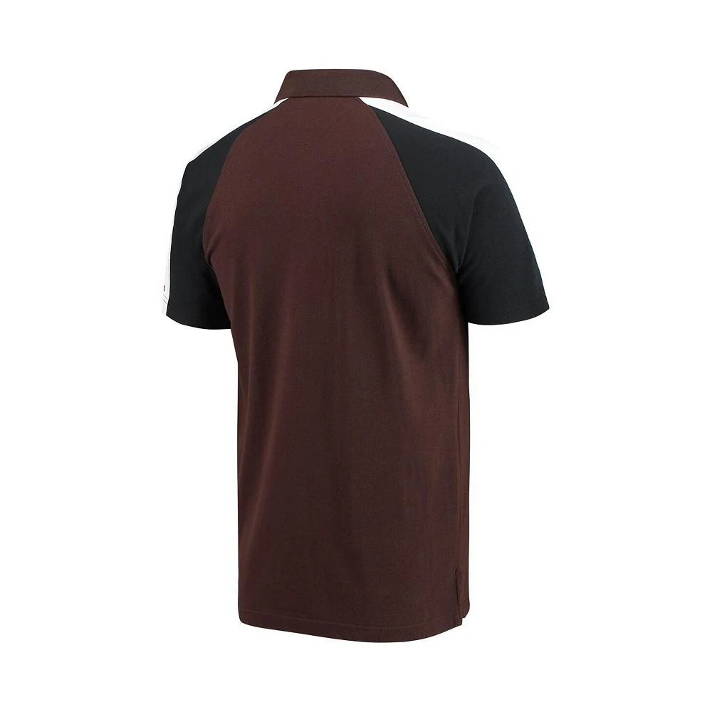 商品Tommy Hilfiger|Men's Brown and White Cleveland Browns Holden Raglan Polo Shirt,价格¥525,第3张图片详细描述
