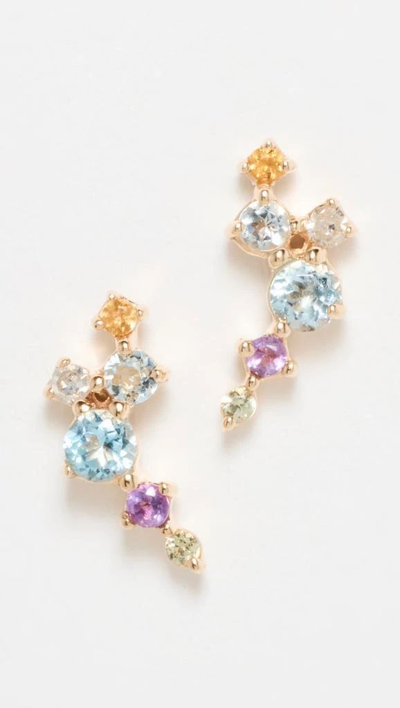 商品Adina Reyter|14k Diamond + Gemstone Scattered Bubbles Posts,价格¥3412,第3张图片详细描述