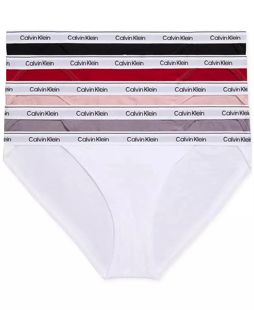 商品Calvin Klein|Women's 5-Pk. Modern Logo String Bikini Underwear QD5223,价格¥224,第1张图片