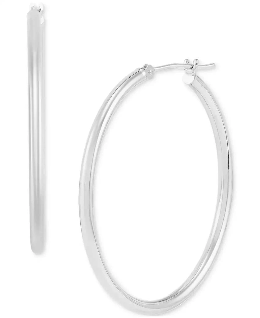 商品Macy's|Polished Classic Tube Medium Hoop Earrings in 14k White Gold, 1-3/8",价格¥5785,第3张图片详细描述