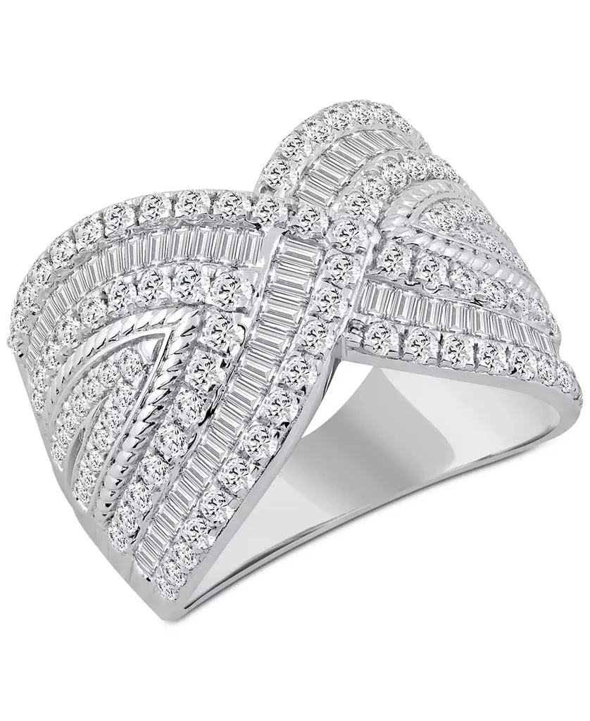 商品Macy's|Diamond Round & Baguette Statement Ring (2 ct. t.w.) in 14k White gold,价格¥20940,第1张图片