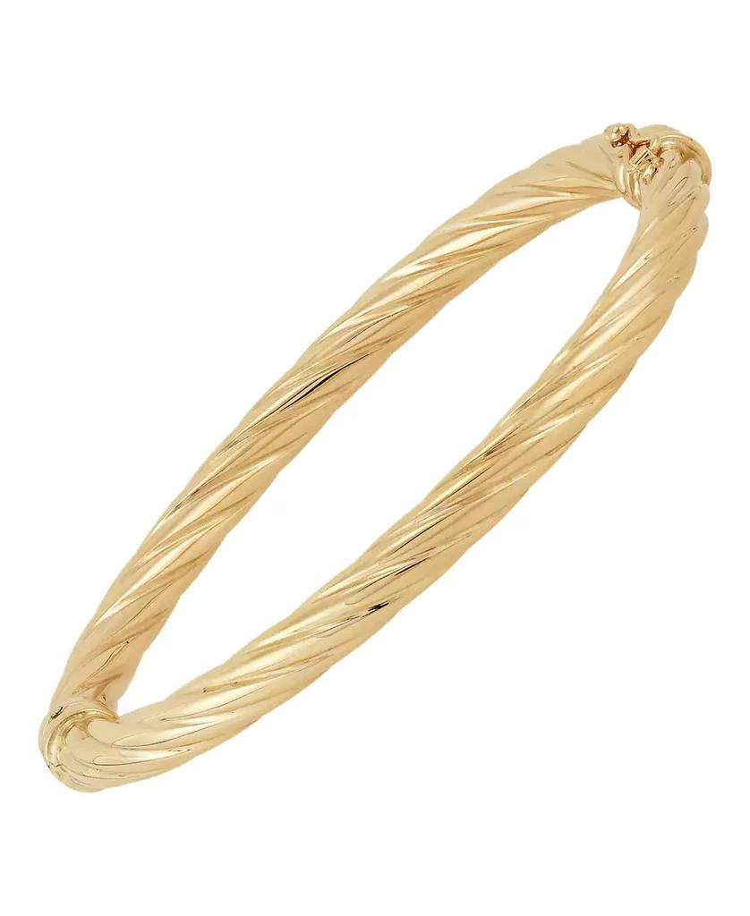 商品Italian Gold|Twist Hinge Bangle Bracelet in 14k Gold or White Gold,价格¥11203,第1张图片