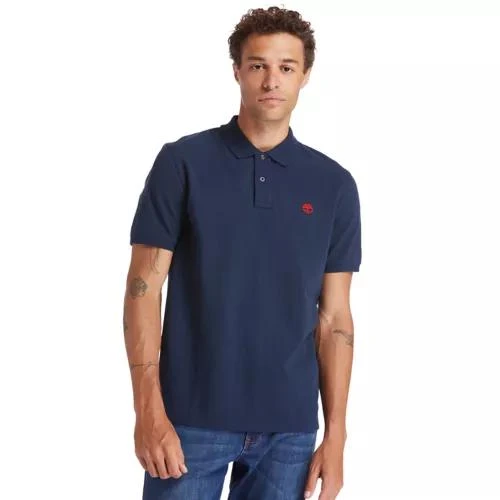 商品Timberland|Millers River Pique Polo Shirt for Men in Navy,价格¥509,第1张图片