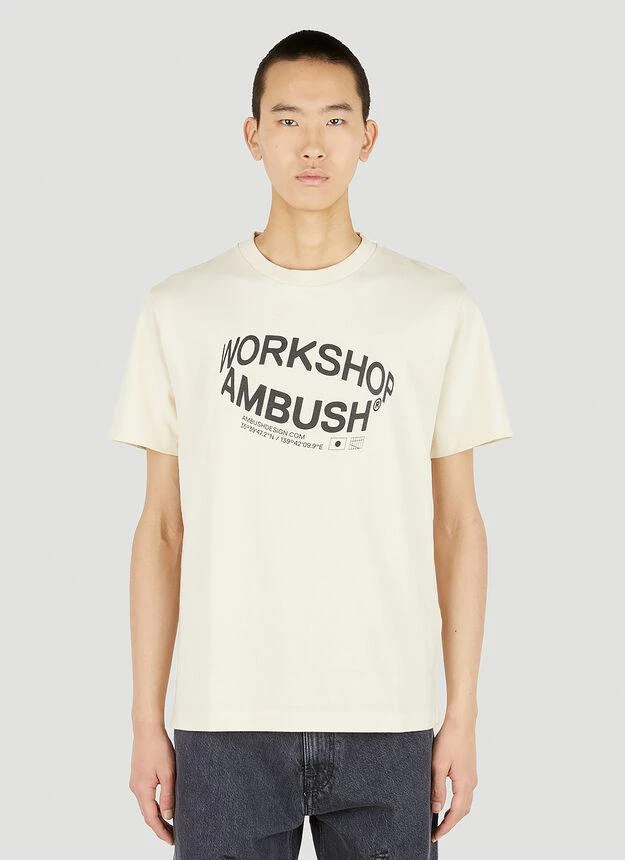 商品Ambush|Revolve Logo Print T-Shirt in Cream,价格¥739,第1张图片