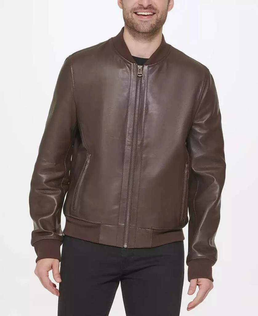 商品Cole Haan|Men's Bonded Leather Varsity Jacket,价格¥2087,第4张图片详细描述