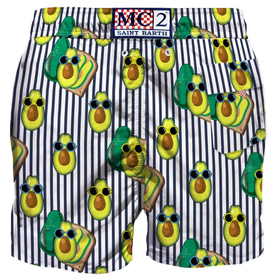 商品Mc2 Saint Barth|MC2 Saint Barth Avocado Toast Print Mid-length Swim Shorts,价格¥1052,第2张图片详细描述
