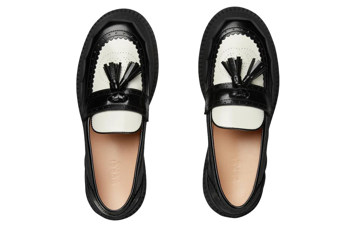 商品[国内直发] Gucci|古驰 头层牛皮 潮流甜美 乐福鞋 女款 黑色,价格¥4856,第5张图片详细描述