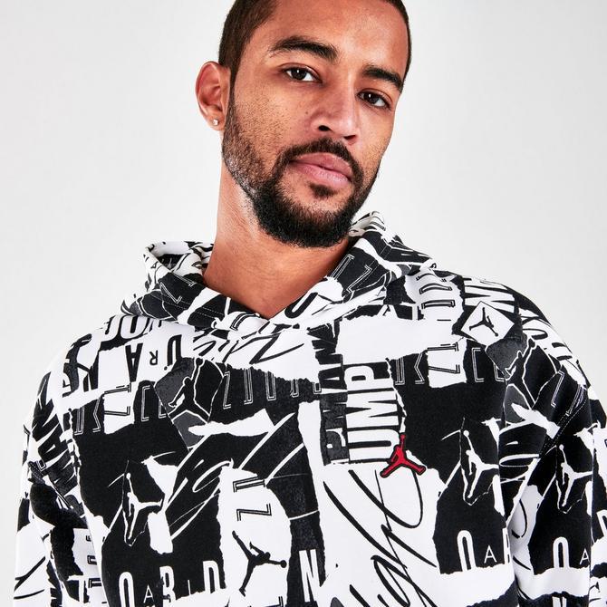 Men's Jordan Essentials Allover Print Graphic Fleece Hoodie商品第5张图片规格展示