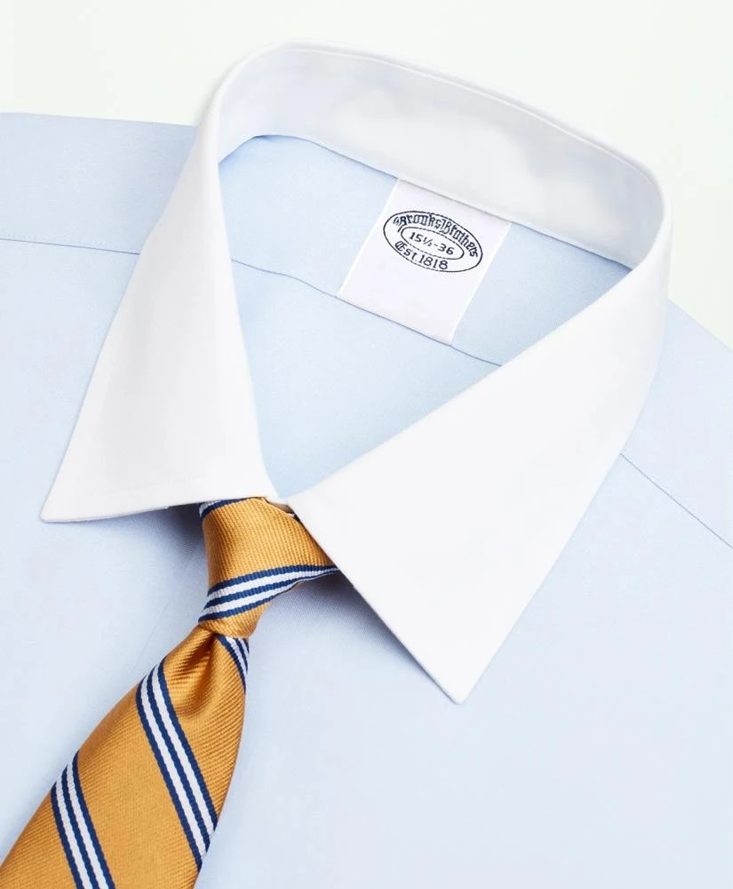 商品Brooks Brothers|Stretch Supima® Cotton Non-Iron Pinpoint Oxford Ainsley Collar Dress Shirt,价格¥880,第2张图片详细描述