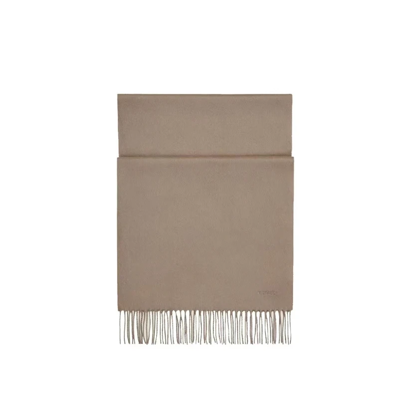 商品Hermes|HERMES爱马仕 时尚纯色刺绣 绒线围巾 男女同款棕色 H393700T27,价格¥4009,第1张图片