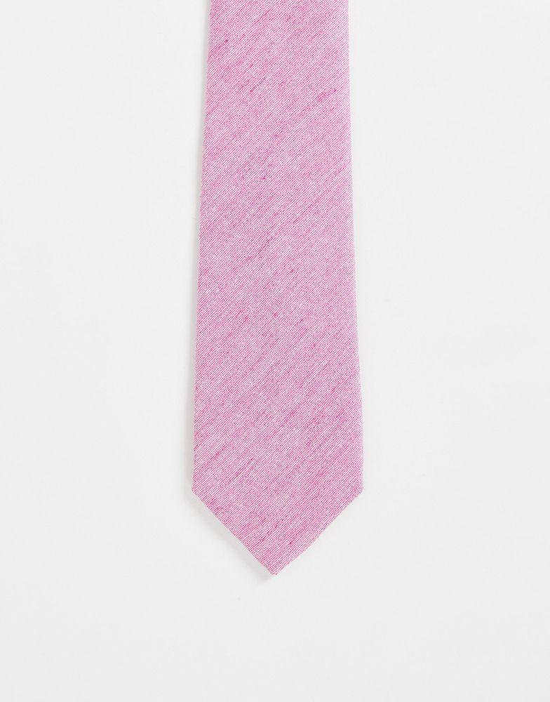 ASOS DESIGN slim tie in pink texture商品第1张图片规格展示