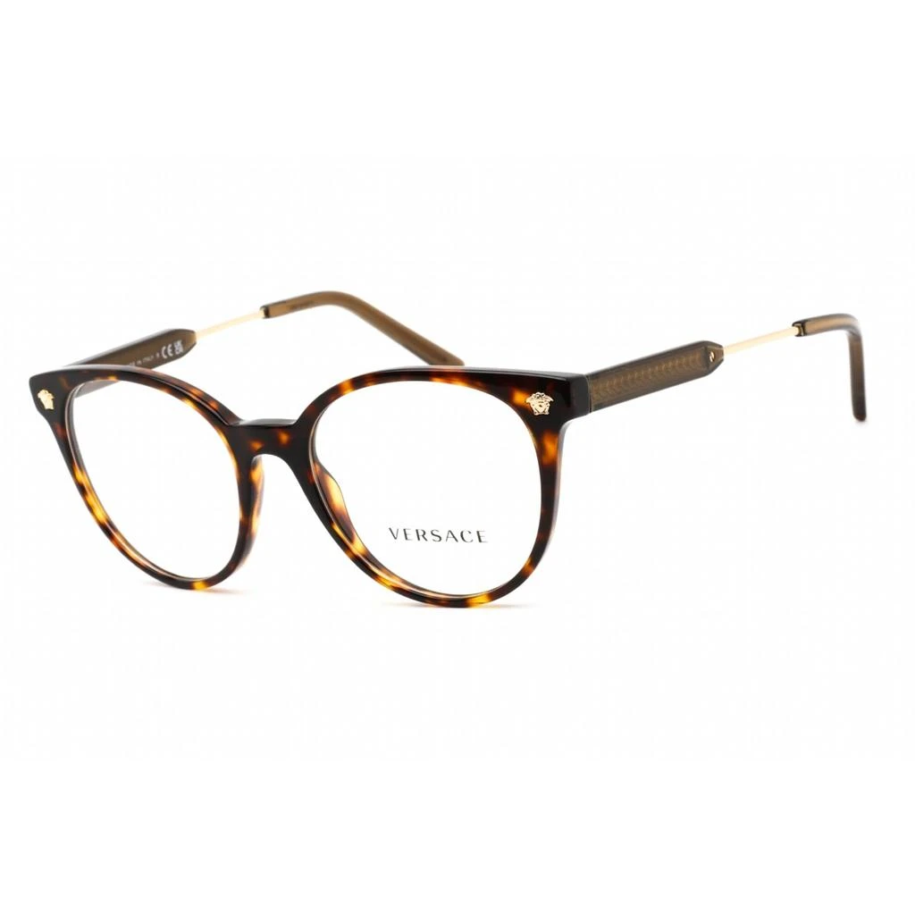 商品Versace|Versace Unisex Eyeglasses - Clear Lens Dark Havana Plastic Round Frame | VE3291 108,价格¥820,第1张图片
