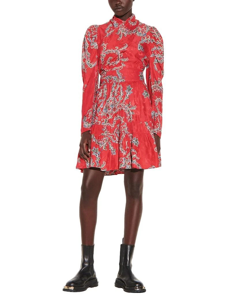 商品Sandro|Sandro Woven Silk-Blend Dress,价格¥1269,第1张图片