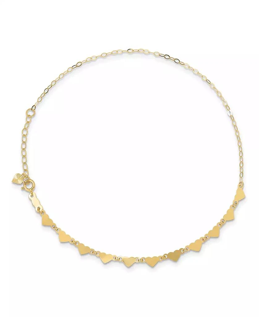 商品Macy's|Anklet Oval and Hearts Chain Anklet in 14k Yellow Gold,价格¥1347,第1张图片