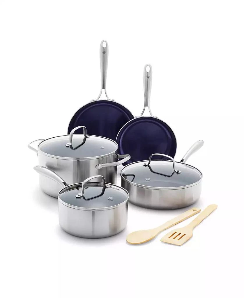 商品Blue Diamond|Stainless Steel Clad Pro 10 Piece Cookware Set,价格¥2452,第1张图片