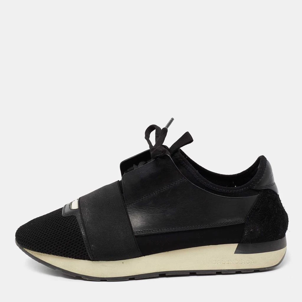 商品[二手商品] Balenciaga|Balenciaga Black Leather And Mesh Runner Sneakers Size 40,价格¥1433,第1张图片