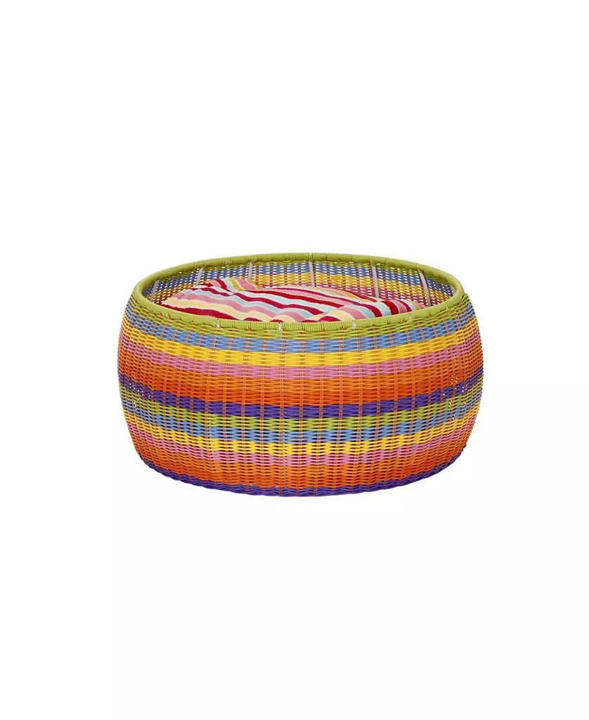 商品Household Essentials|Household Essential Indoor Outdoor Resin Wicker Low Barrel Basket Side Table,价格¥1443,第3张图片详细描述