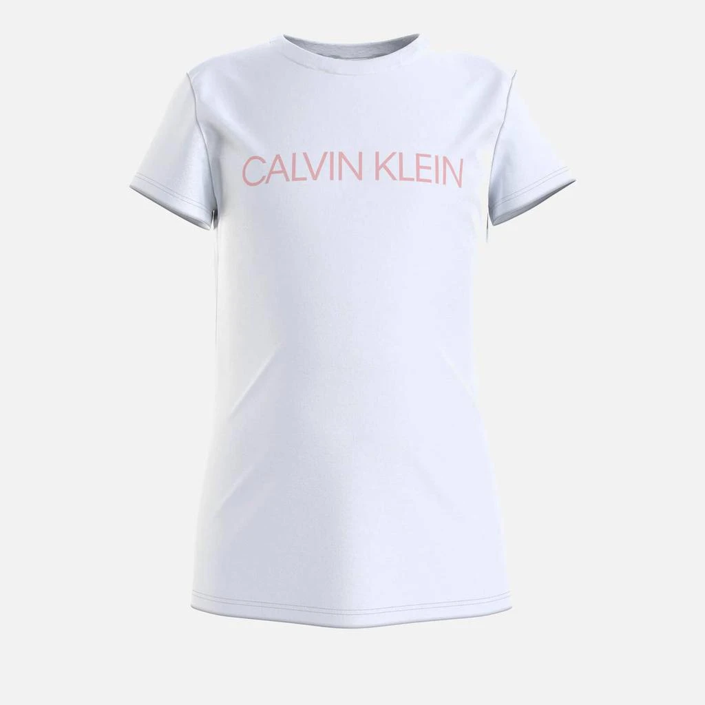 商品Calvin Klein|Calvin Klein Jeans Girl's Institutional Slim T-Shirt - White/Sand Rose,价格¥129,第1张图片