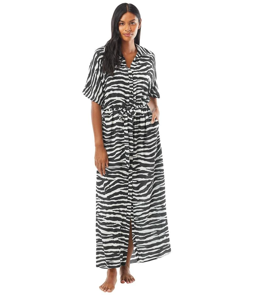 商品Vince Camuto|Zebra Belted Maxi Dress Cover-Up,价格¥584,第1张图片