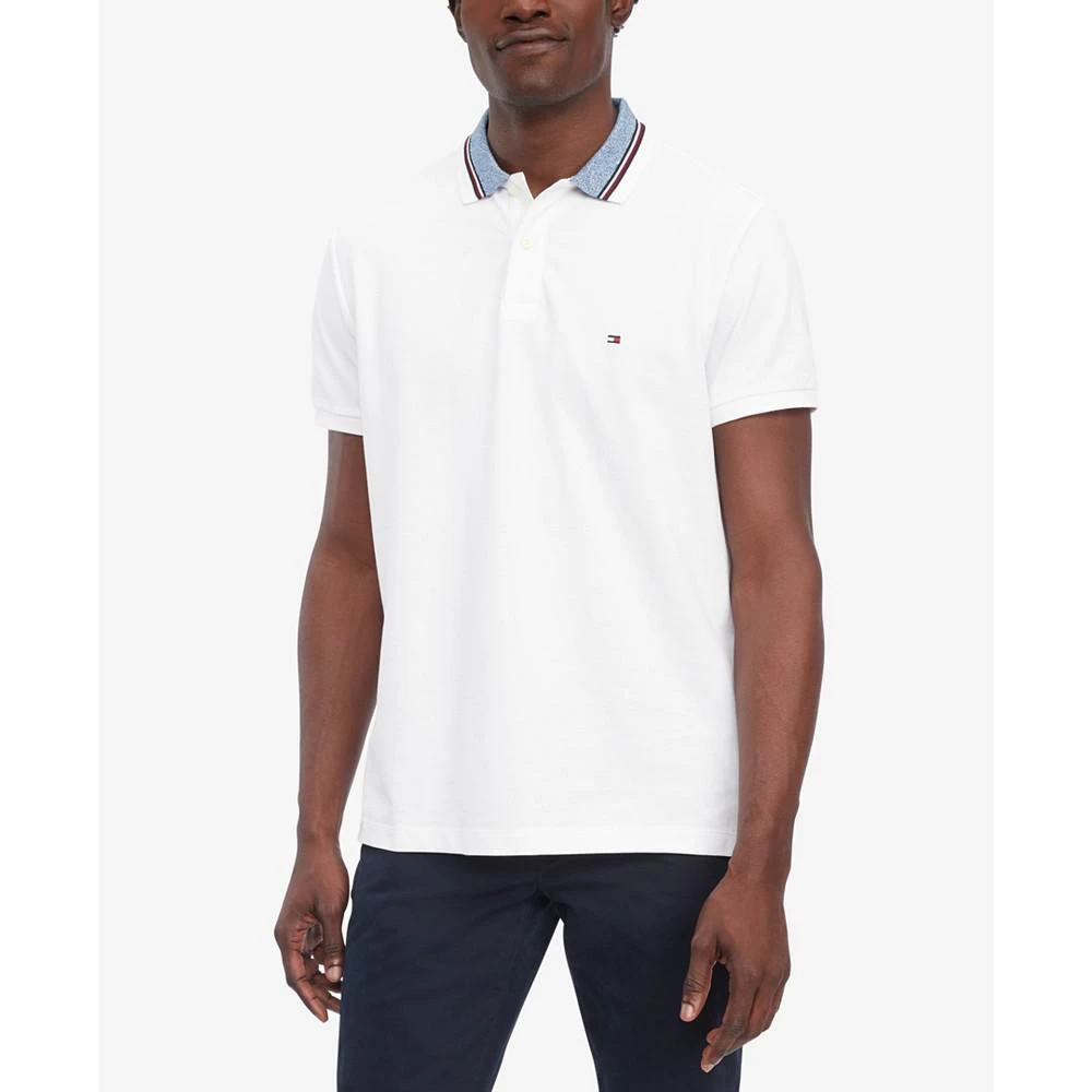 商品Tommy Hilfiger|Men's Regular-Fit Mouline Collar Piqué Polo Shirt,价格¥268,第1张图片