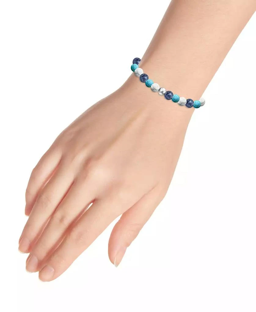 商品Macy's|Genuine Stone Bead Stretch Bracelet with Silver Plate or Gold Plate Bead Accent,价格¥105,第2张图片详细描述