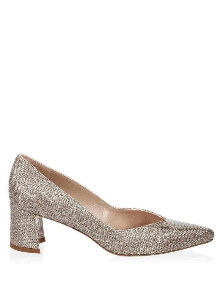 商品Stuart Weitzman|Everystep Metallic Leather Pumps,价格¥1125,第5张图片详细描述