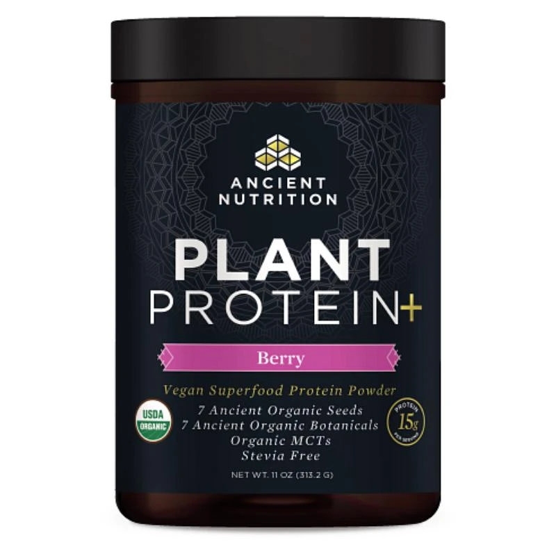 商品Ancient Nutrition|Plant Protein+ | Powder Berry (12 Servings),价格¥340,第1张图片