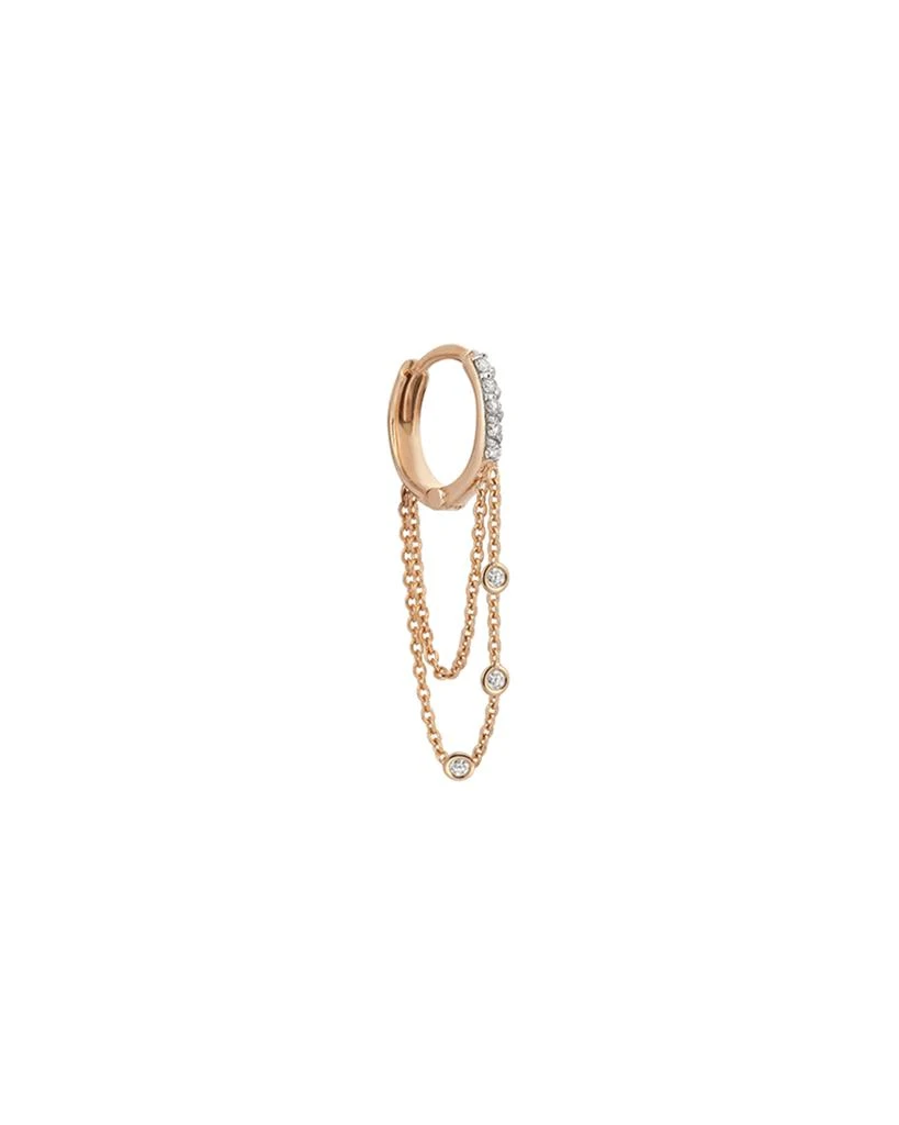 商品Kismet by Milka|Colors 14K Rose Gold Triple-Chain Hoop Earring with Champagne Diamonds,价格¥7563,第3张图片详细描述