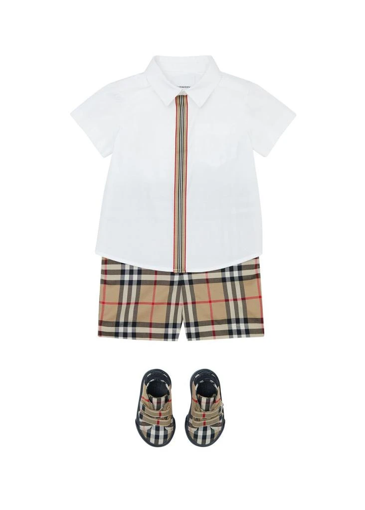 商品Burberry|Short-sleeve icon stripe trim stretch cotton shirt,价格¥1033,第3张图片详细描述